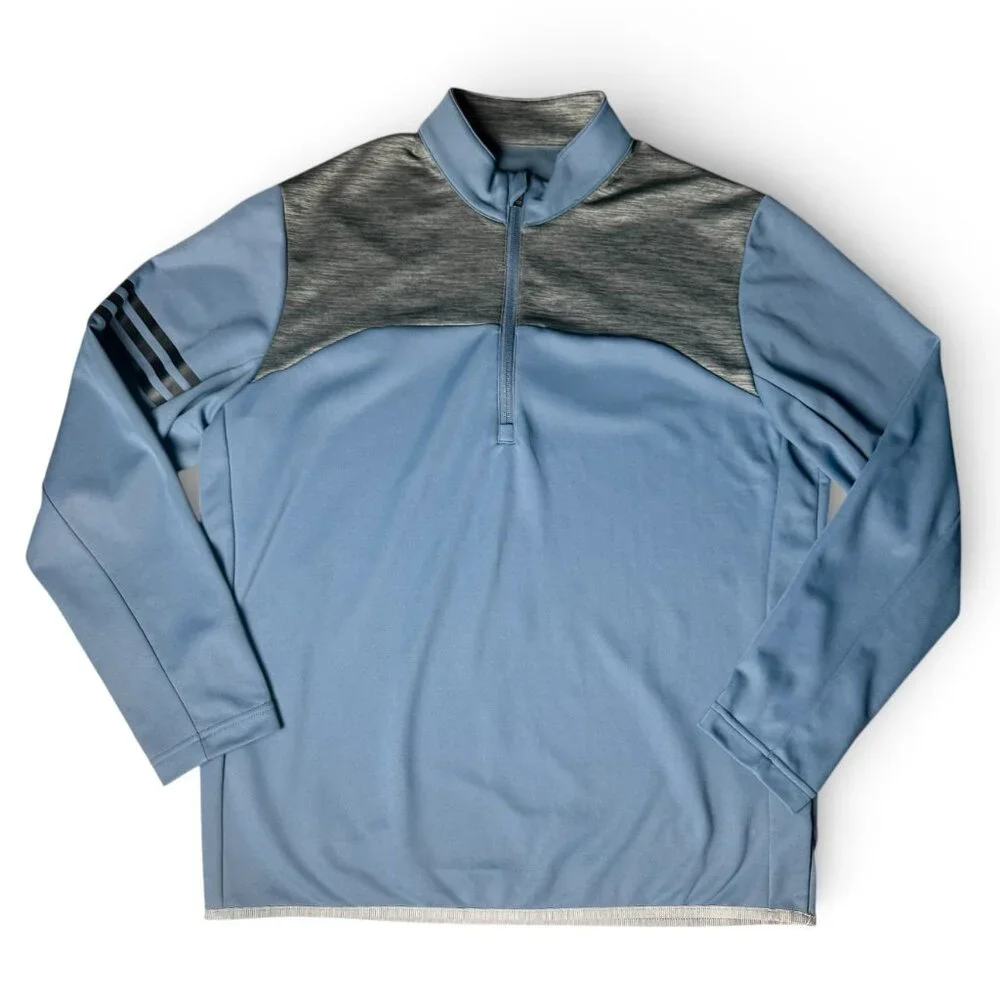 Adidas Men's Golf Quarter Zip Performance Pullover Blue Size‎ Large